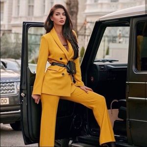 NWT ZARA yellow flared pants